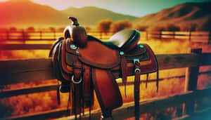 Western Saddle Sunset Ranch.jpg Wallpaper