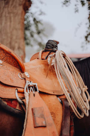 Western Saddleand Lasso.jpg Wallpaper