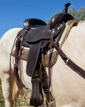Western Saddleon Horseback Wallpaper