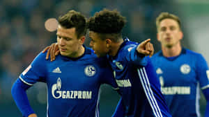 Weston Mc Kennie Schalke04 Teammates Celebration Wallpaper