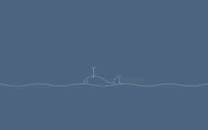 Whale Line Art Minimal Background Wallpaper
