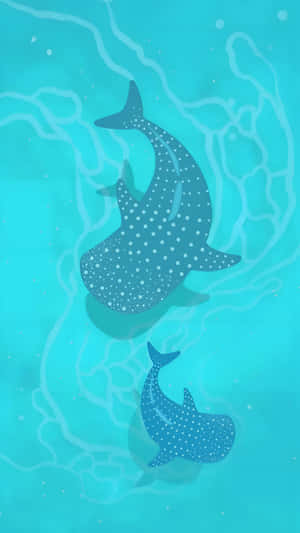 Whale Sharks In Clear Ocean Wallpaper