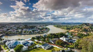 Whanganui River Aerial View New Zealand Wallpaper