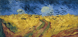 Wheatfield Post-impressionist Art Wallpaper