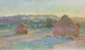 Wheatstacks Impressionist Art Wallpaper