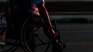 Wheelchair User Dusk Silhouette Wallpaper