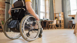 Wheelchair User Indoor Setting Wallpaper