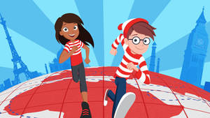 Where's Waldo And Girl On Globe Wallpaper