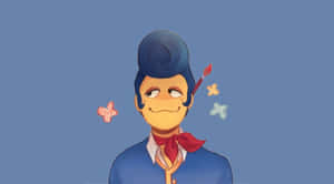 Whimsical Character Butterflies Wallpaper