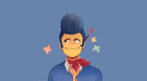 Whimsical Character Butterflies Wallpaper