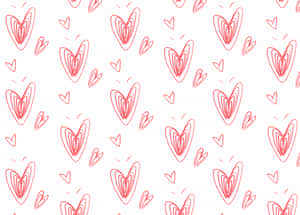 Whimsical Cute Hearts Illustration Wallpaper