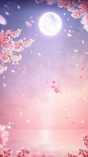 Whimsical Falling Flowers Wallpaper