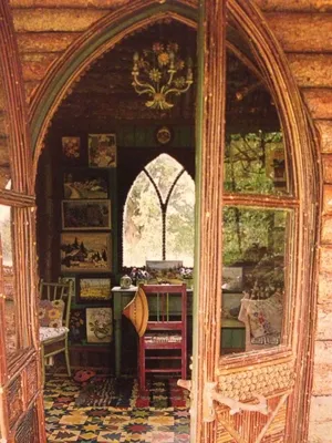 Whimsical Gothic Archway Interior Wallpaper