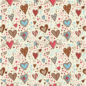Whimsical Heart Doodle On Vibrant Background Wallpaper