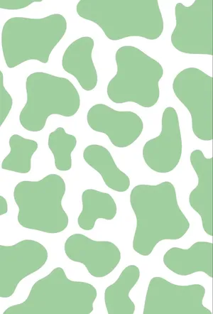 Whimsical Pastel Green Cow Print Wallpaper