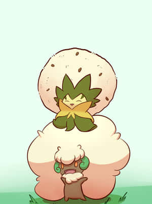 Whimsicott With Eldegoss Wallpaper