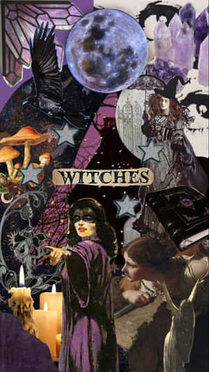 Whimsigoth Witches Collage Wallpaper