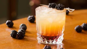 Whiskey Cocktail With Blackberry Wallpaper