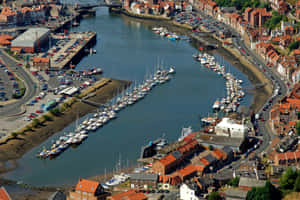 Whitby Harbor Aerial View Wallpaper