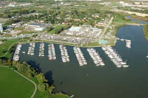 Whitby Marina Aerial View Wallpaper