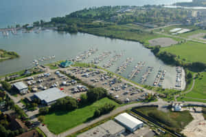 Whitby Marina Aerial View Wallpaper