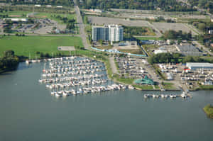 Whitby Marina Aerial View Wallpaper