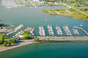 Whitby Marina Aerial View Wallpaper