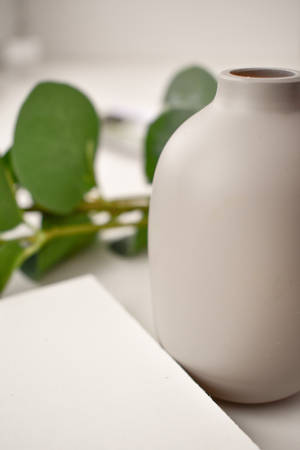 White Aesthetic Ceramic Jar Wallpaper