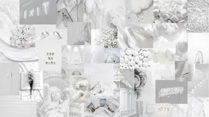 White Aesthetic Collage Landscape Wallpaper