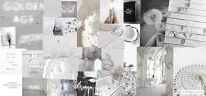 White Aesthetic Laptop Photos Wallpaper