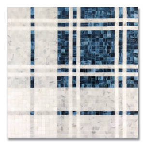 White And Blue Plaid Tiles Wallpaper