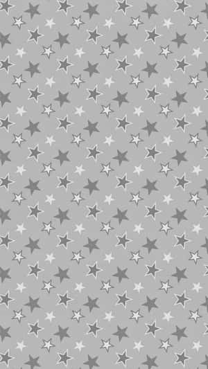 White And Gray Cute Stars Graphic Art Wallpaper