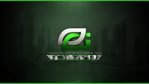 White And Green Optic Gaming Laptop Logo Wallpaper