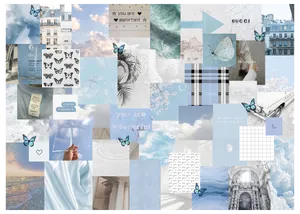 White And Pastel Blue Aesthetic Tumblr Image Wallpaper