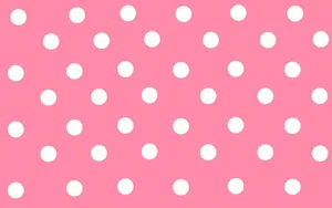 White And Pink Polka Dot Wallpaper