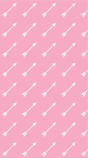 White Arrows Pattern In Pink Aesthetic Iphone Wallpaper