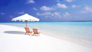 White Beach Lounge Wallpaper