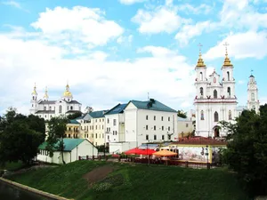 White Belarus City Buildings Wallpaper