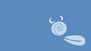 White Blue Poliwag Simple Art Wallpaper