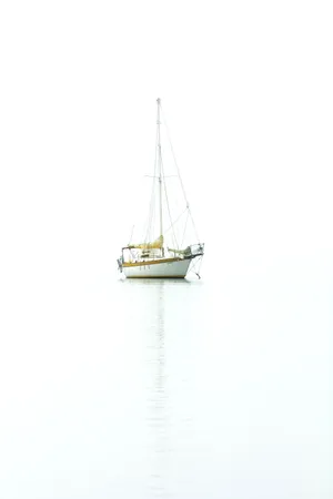 White Boat Poster Wallpaper