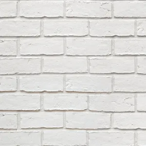 White Brick Wall With Running Bond Wallpaper