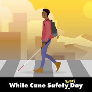White Cane Safety Day Illustration Wallpaper