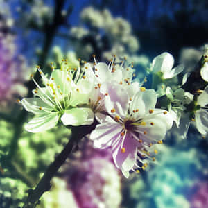 White Cherry Blossom Spring Ipad Wallpaper