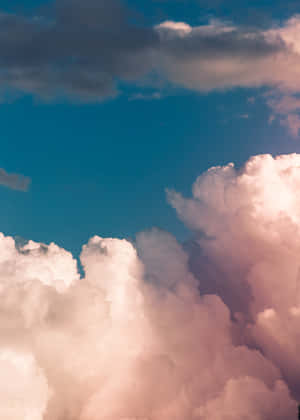 White Clouds Light Blue Wallpaper