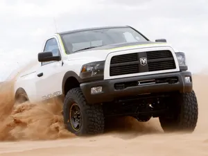 White Cool Truck In Desert Wallpaper