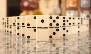 White Domino Pyramid Wallpaper