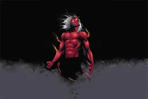 White-haired Cool Devil Art Wallpaper