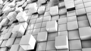 White Hd 3d Cubes Wallpaper