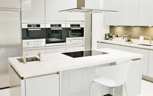 White Kitchen Background Wallpaper