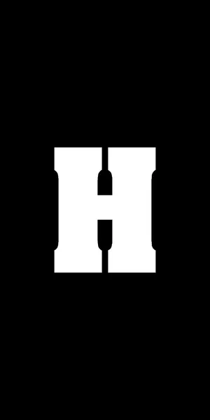 White Letter H Name Black Wallpaper
